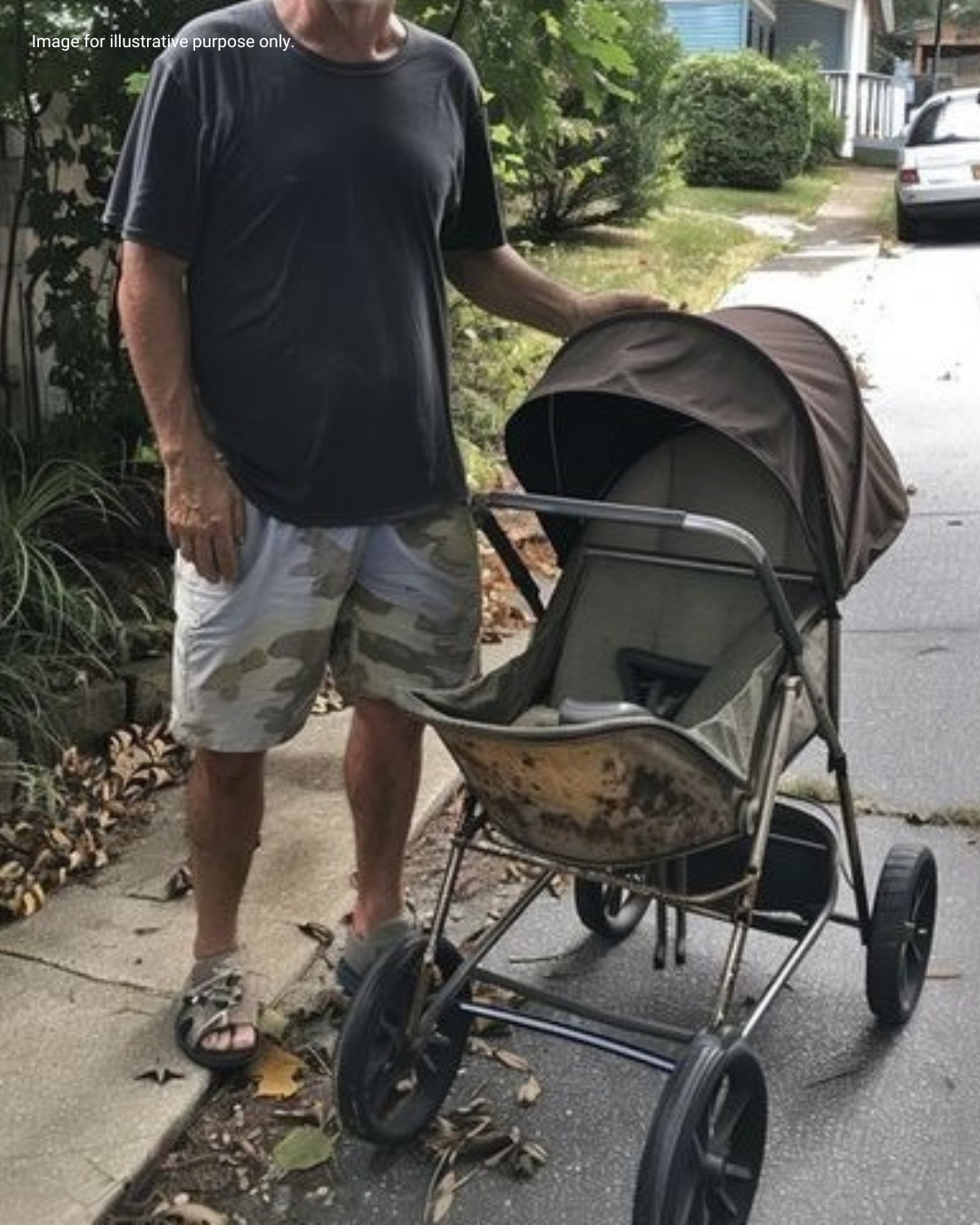 Poor Widowed Dad Buys Old Stroller at Flea Market, Hears Crackling Sound as He Puts Baby in It And Found A Letter That….